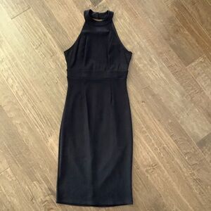 Joe & Elle Classic Black Halter W/ Open Back Long Dress, Size M